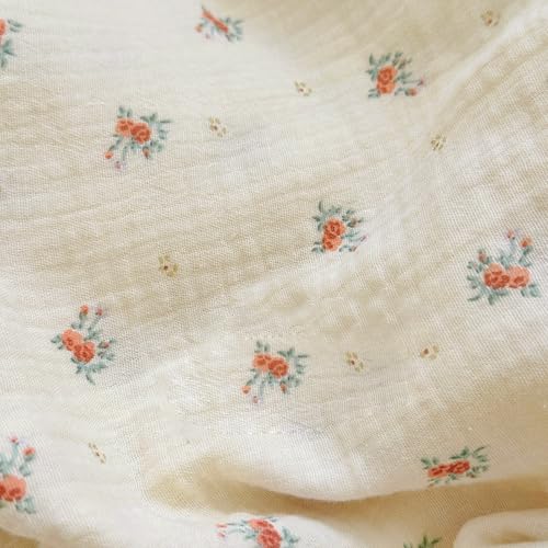 Image of BuLuTu Muslin Cotton Duvet Cover Full Elegant Ruffles Duvet Covers Soft Breathable Comforter Cover Kids Adults Bedding Floral Quilted Cover, 79 inchx90 inch, No Pillow /Pillow Cases
