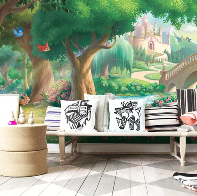 Papier peint enfant cartoon 3D pour créer un espace de jeu ludique dans le salon