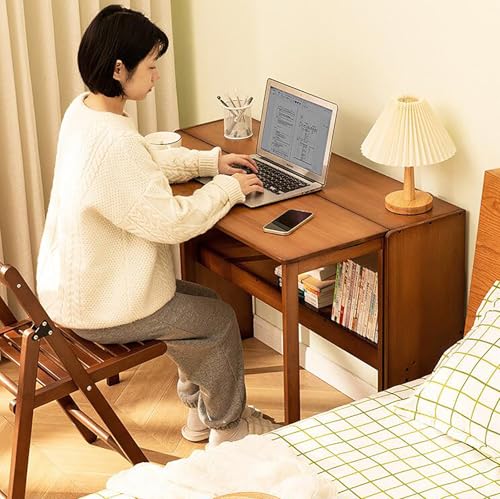 Suzeper 1966939 Solid Wood Folding Desk,Mid Century Modern Desk,Foldable Writing Computer Desk thumb #2