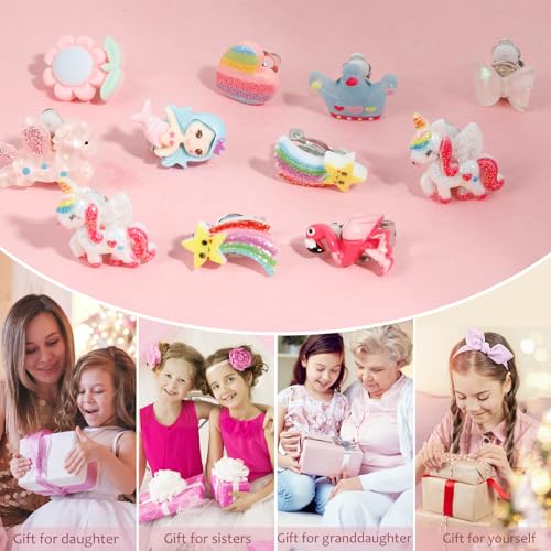 Clip On Earrings For Girls, 12/30 Pairs Hypoallergenic Kids Earrings, Cute And Great Gifts For Girls 4-12 (20-pair of clip on earrings)3