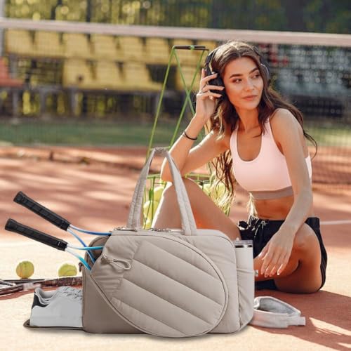 Bolsa de gimnasio para mujer espaciosa con capacidad para dos raquetas 3