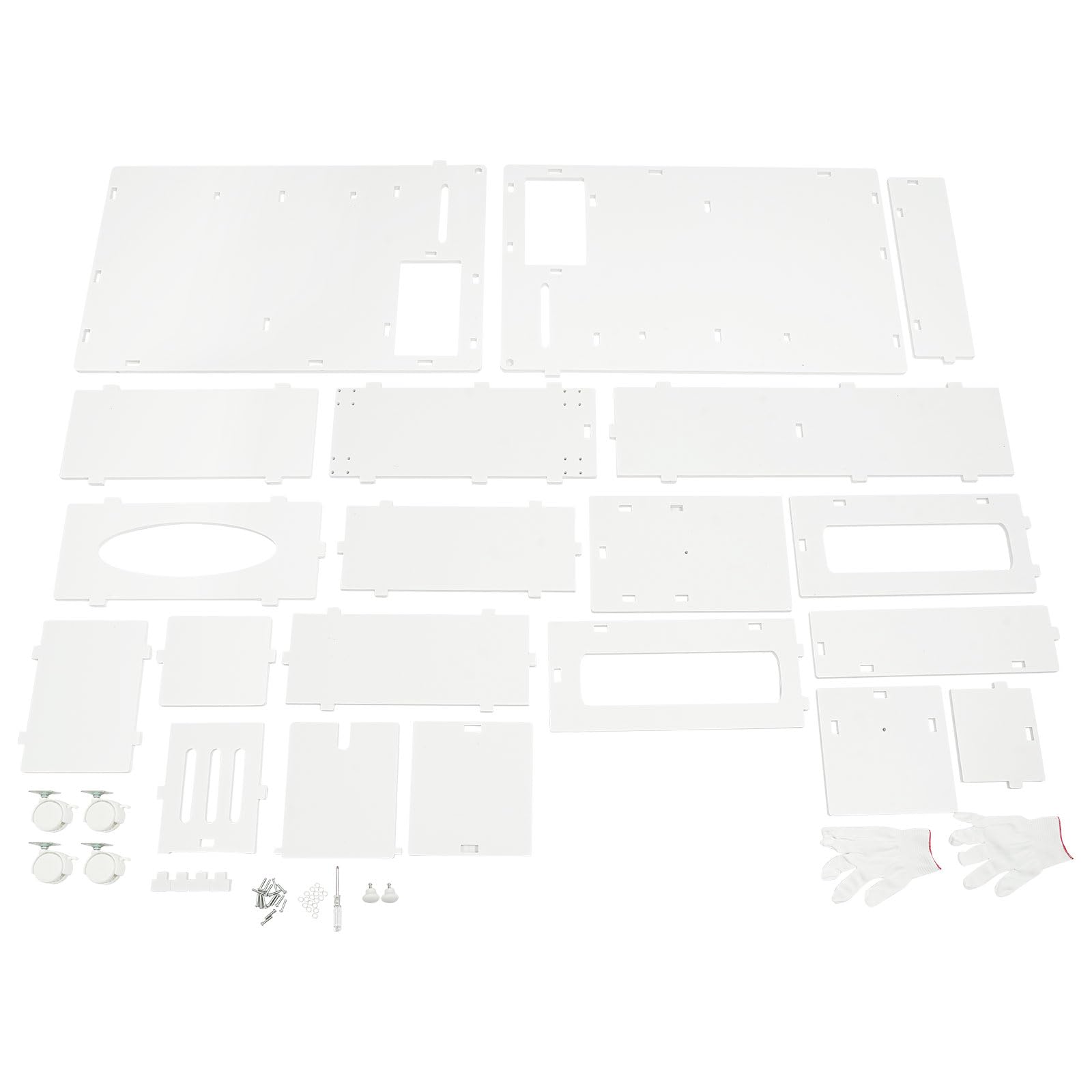 Armadio da bagno sottile larghezza 19,5 cm con 2 cassetti, 1 scomparti aperti e scatola per fazzoletti multiuso per cucina, bagno, 44 x 19,5 x 74 cm