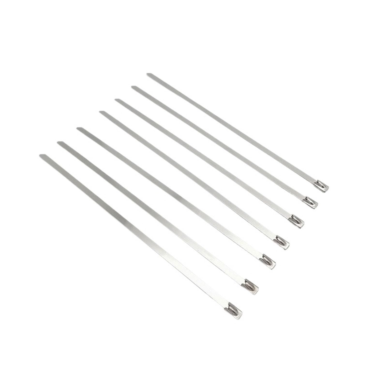 Fascette per cavi 20 pezzi 4,6 mm fascette in acciaio inossidabile fascette for cavi autobloccanti pesanti fascette for cavi multiuso fascette di bloccaggio for tubi di scarico in metallo(4.6-500mm)