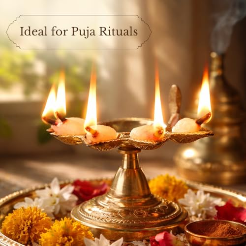 Image of Shubhkart Tejas Round Cotton Wicks for Diya & Puja | White Phool Batti for Aarti, Temple, Daily Worship & Festive Use |Puja | Long-Lasting Diya Batti for Mandir - Pack of 6 (450 Wicks Total) | Diwali