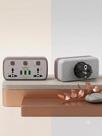 3 USB Giri li ve 2x Evrensel Prizli Kablosuz Prize Tak lan Duvar  arj  stasyonu-2500W  oklu Priz T m D nya Prizleriyle Uyumlu
