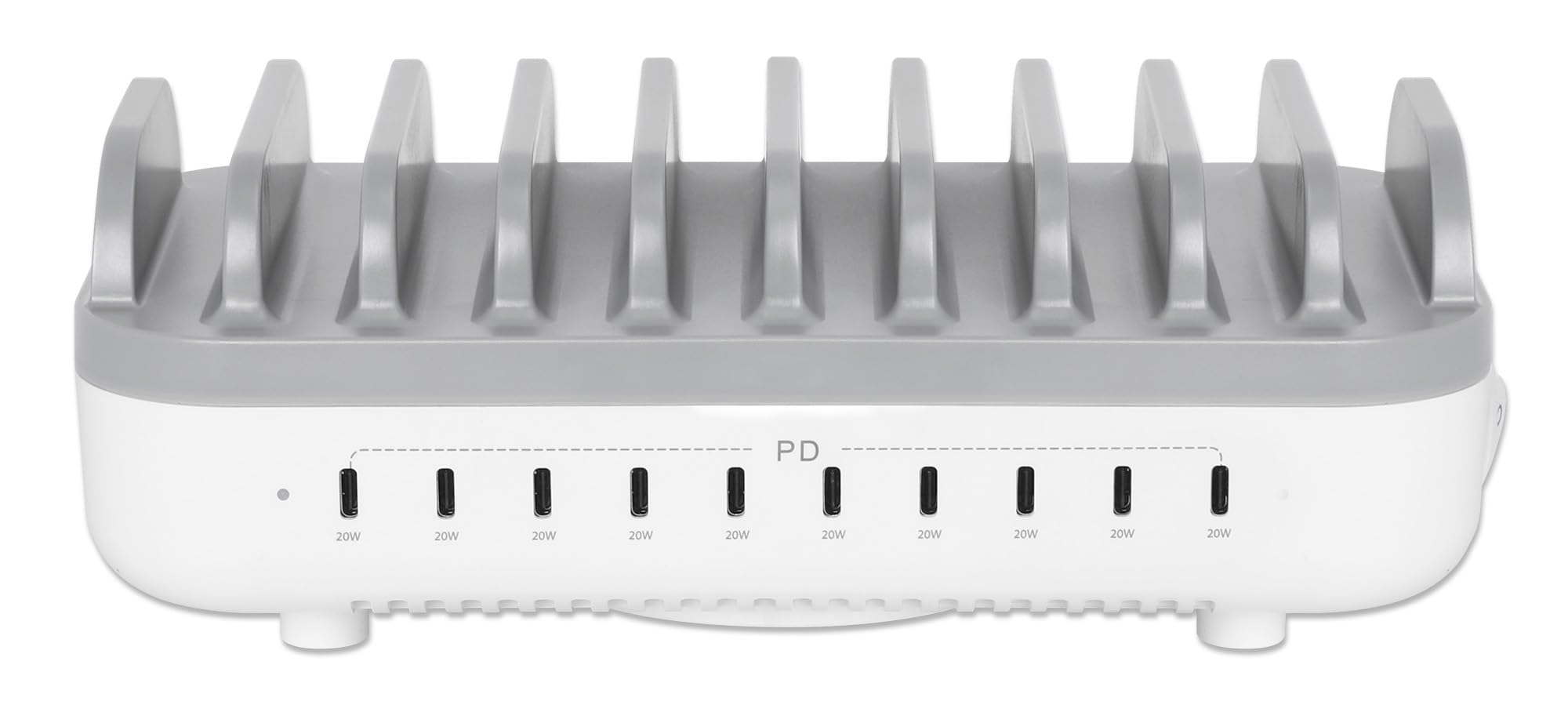 Manhattan 10-portowa stacja ładująca USB z Power Delivery, 200 W, do wielu urządzeń jednocześnie