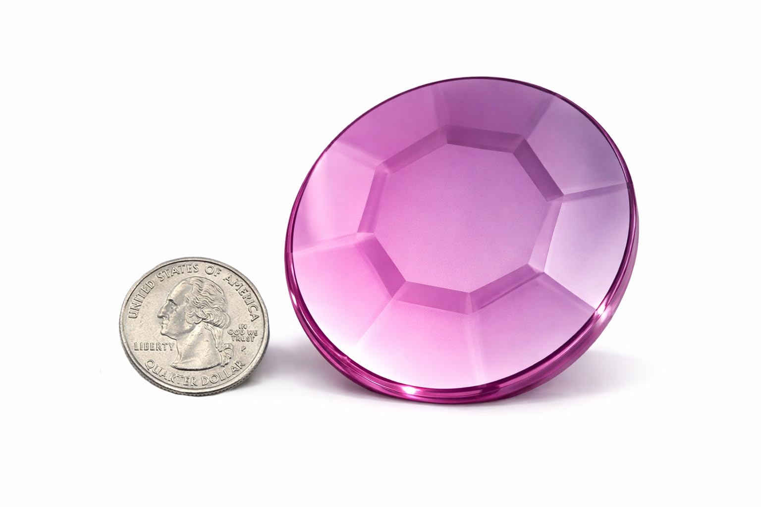 Allstarco 60mm Pink H112 Large Acrylic Flat Back Rhinestones for Cosplay Costume Making, Props Embelishments Plastic Gems Decor Jewels - 2 Pieces