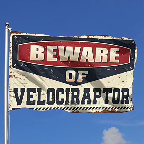 Drapeau de chambre humour vélociraptor déco grand format COTECI - 2