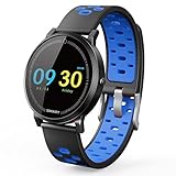  Uhruolo Pulsera Actividad,Monitor De Frecuencia Cardiáco,Pulsera Reloj Inteligente Con Pulsómetro Impermeable,Podómetro,Monitor De Ritmo Cardíaco,Sue?O, Hombre Mujer Ni?Os Relojes Deportivos,Blue
