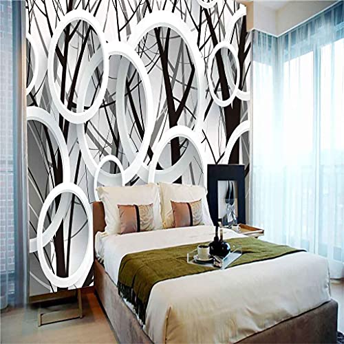 Papier Peint Salon et Bureau Poster Mural Géométrique Blanc pour Boutique