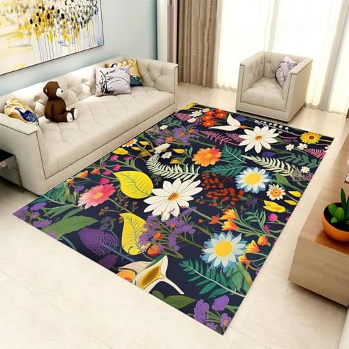 Tapis de bureau plante impression 3D grand format en polyester premium doux - 2