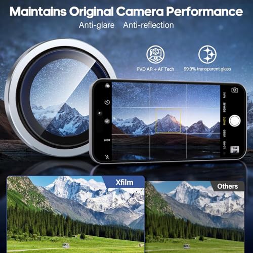 Image of for iPhone 17 Pro / 17 Pro Max Camera Lens Protector Original Individual Lens Screen Protector | 9H Hardness, Scratch-Resistant, Case Friendly (Titanium Gray)