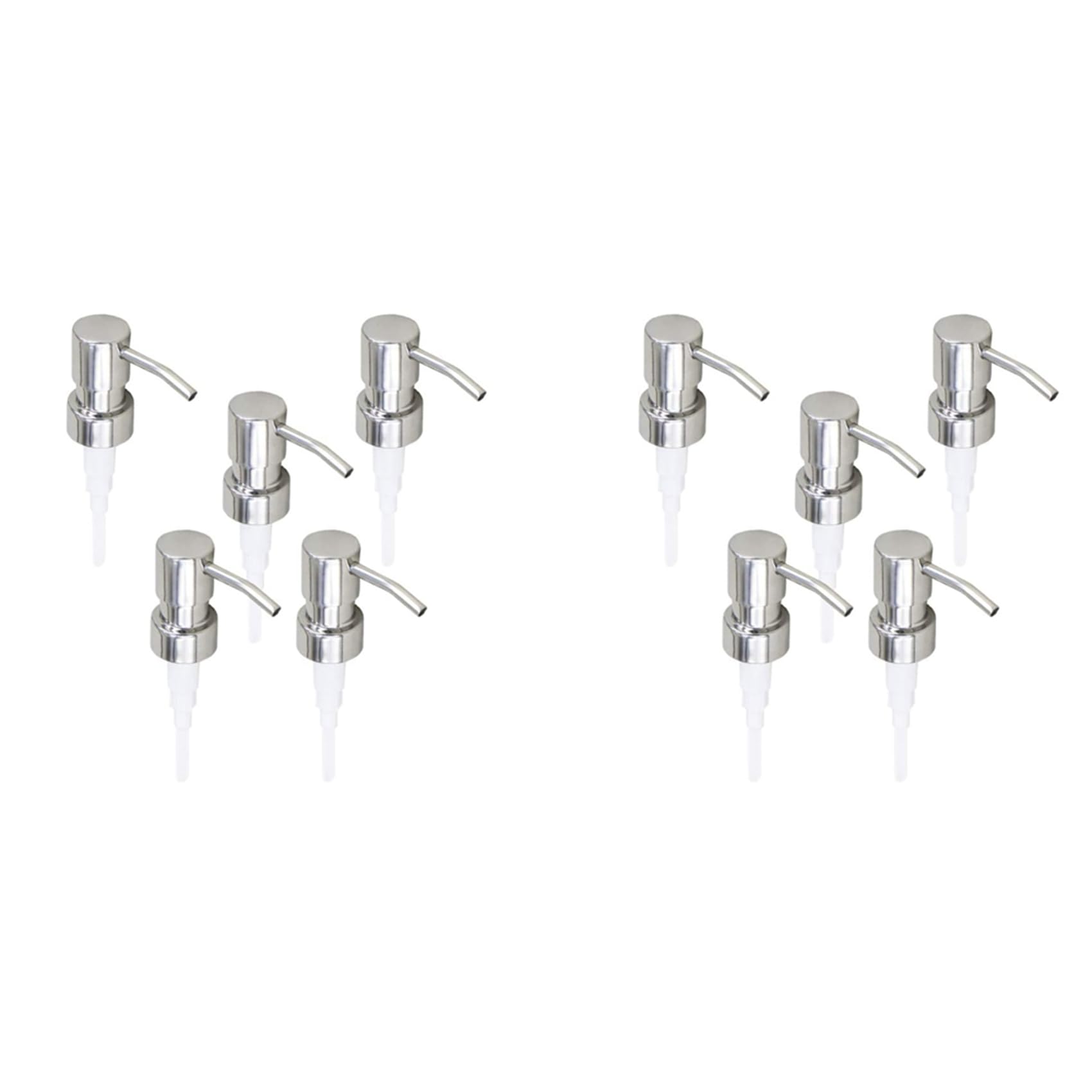 Hndhbfgrt 10Pcs Stainless Steel Soap Pump Replacement 28 Teeth Metal Bottle Nozzles Lotion Dispenser Head