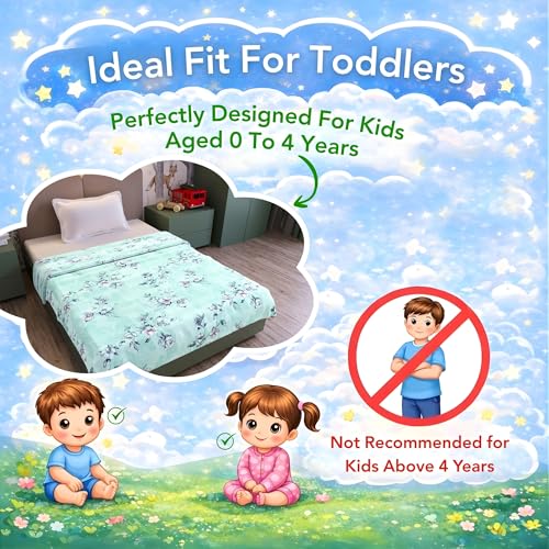 Image of Divine Casa Cotton Dohar for Kids Single Bed 135 x 100 cm, 120 GSM Soft Lightweight Blanket, Breathable Summer AC Quilt for Mild Winter Use