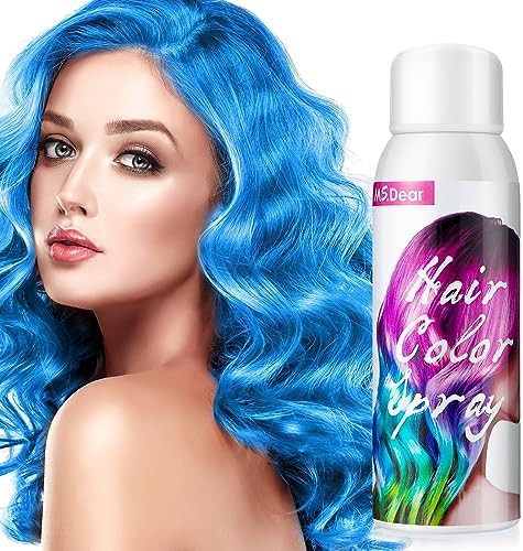 Temporary Blue Hair Spray Hair Dye Spray Temporary Hair Spray Party Hair Accessories Temporary Hair Dye Spray Temporary Hair Color Spray-On 1-Day Washable 100ML for Cosplay Festival
