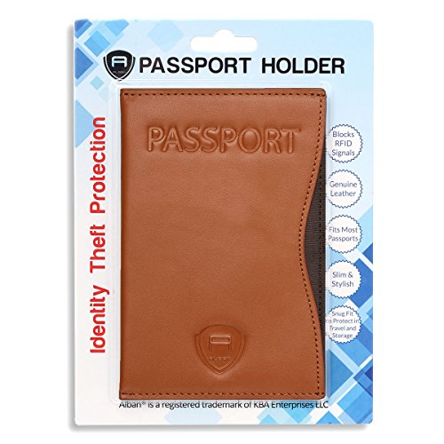 Alban Passport Book Travel Essentials- Leather Passport Holder, Passport Wallet, Passport Cover, Passport Holder Women, Passport Case, Passport And Vaccine Card Holder Combo, Passport Holder Men Rfid #TOP5