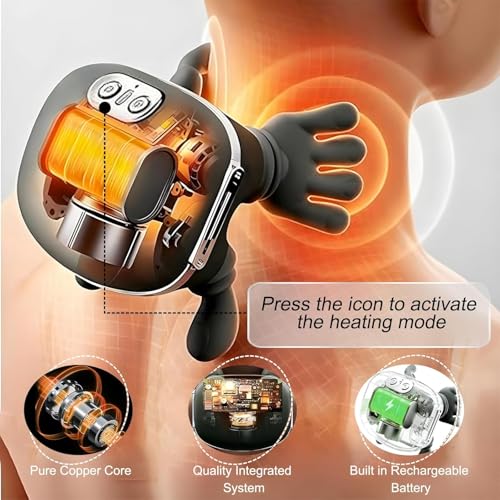 Image of MOOKA Bionic Heated Shiatsu Neck & Back Massager, Wireless Portable 4D Deep Tissue Kneading with Heat for Pain Relief & Muscle Relaxation