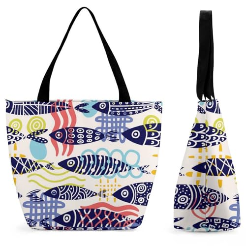 Sac de voyage poisson abstrait cabas chic anti-encombrement femme