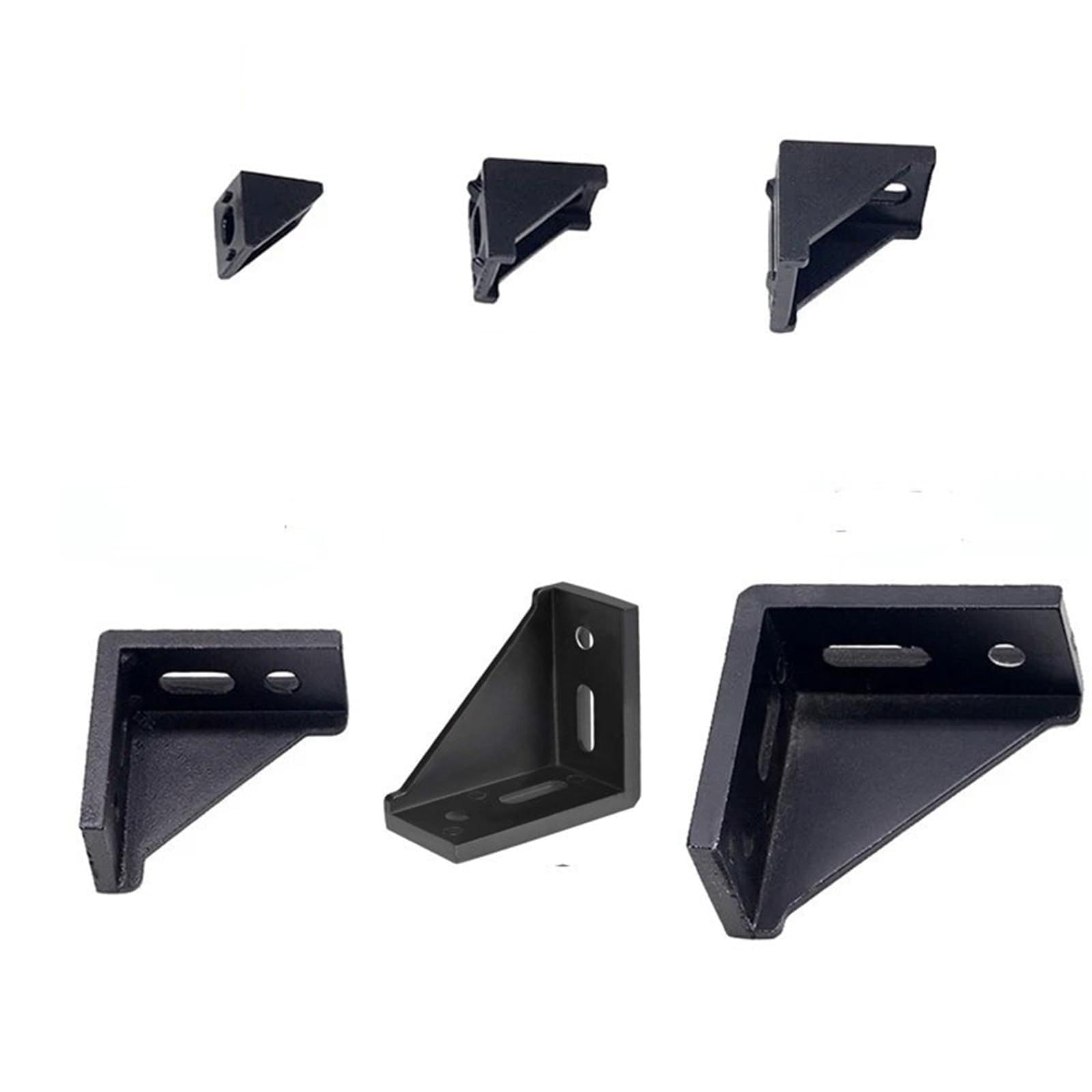 Cyezhkiij Black 110Pcs Corner Braces,Angle Reinforced ,5/10/20Pcs Black ,Aluminum Profile Fitting Shelf Hardware(Black 110Pcs)