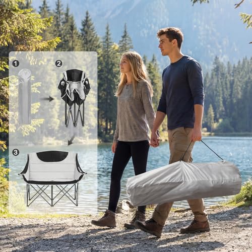 Chaise camping pliable LARMNEE siège de pêche confortable et compact - 5