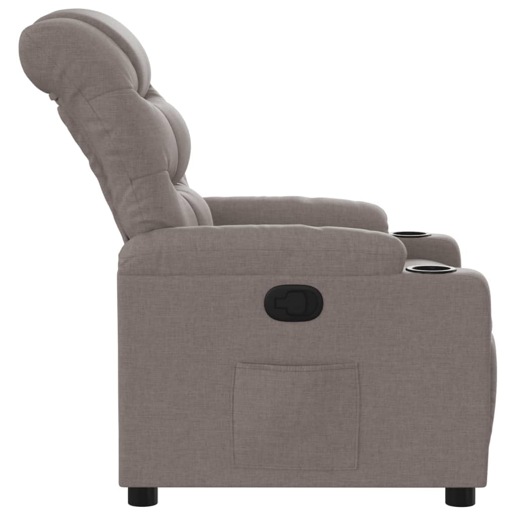 Relaxsessel mit Liegefunktion Stoff Ruhesessel Taupe 110 kg