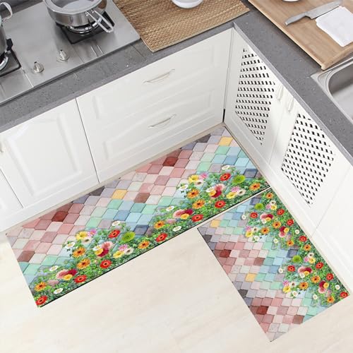 Tapis cuisine durable de 70x190 cm avec surface lavable et douce