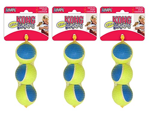 KONG 9 Pack of SqueakAir Ultra Balls, Medium, Heavy Duty Dog Toys