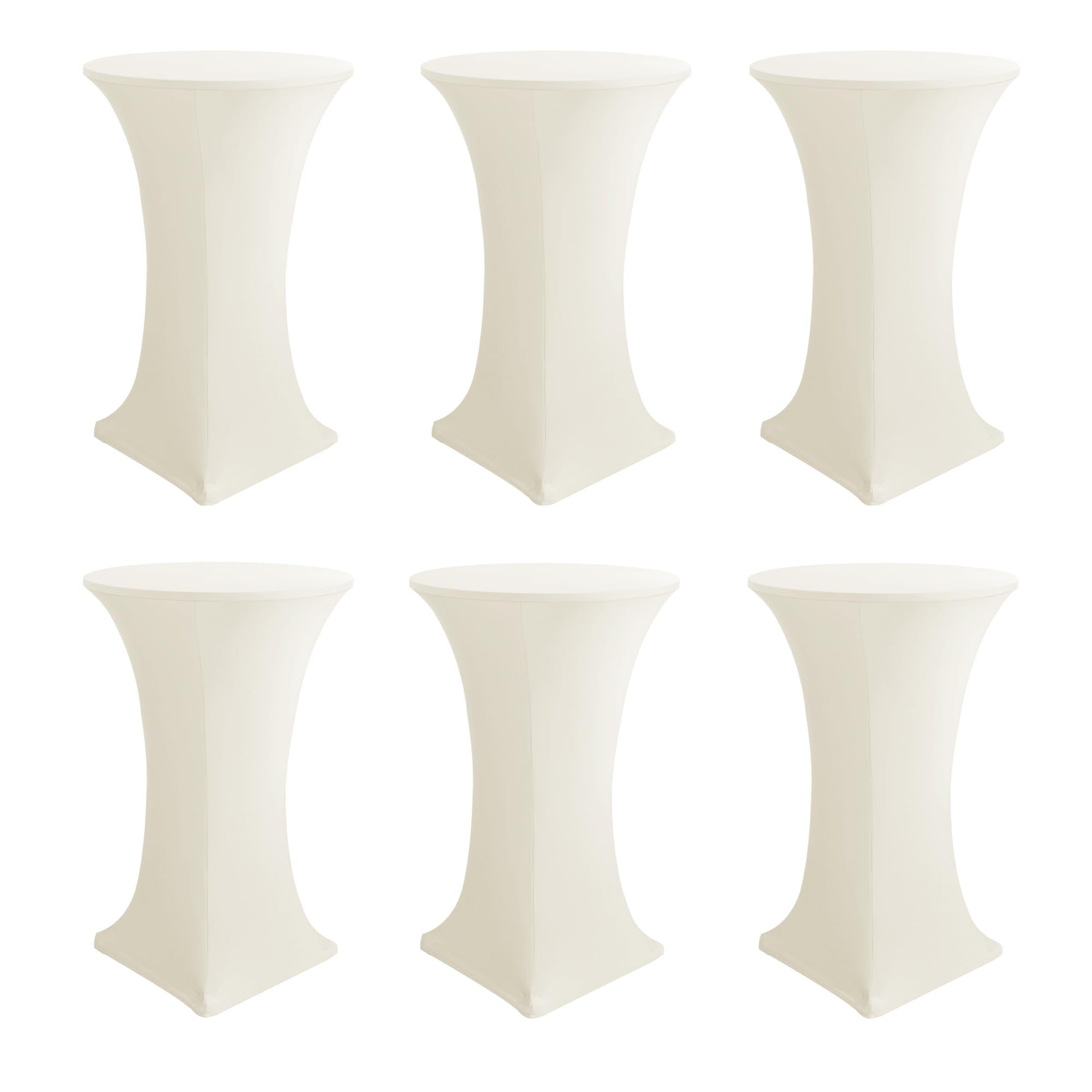 Photo 1 of Enjoyidea Cocktail Table Covers-Spandex Round High Top Table Cloths 6 Pack 32x43 Inch-Cream Stretch Fitted Bar Tall Tablecloth for Pub Bistro Highboy Party Event Banquet Height Folding Satnding Tables