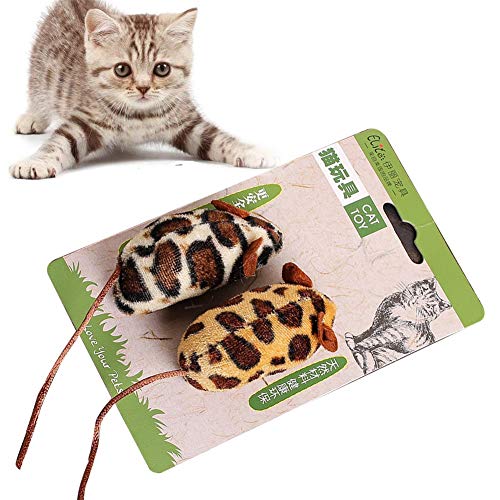 VOVCIG Chat Jouet Souris Amusant Mignon Polyester Souris Chaton Teaser Jouets pour Chats Amusants Formation Jouet Jouet 2 Pcs
