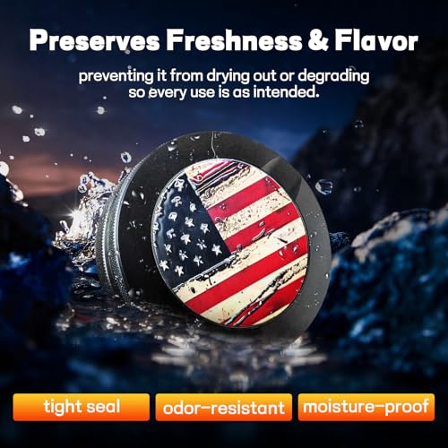 Image of Metal Can | Metal Container | Pouch Container | Small Storage Tin (American Flag (C))