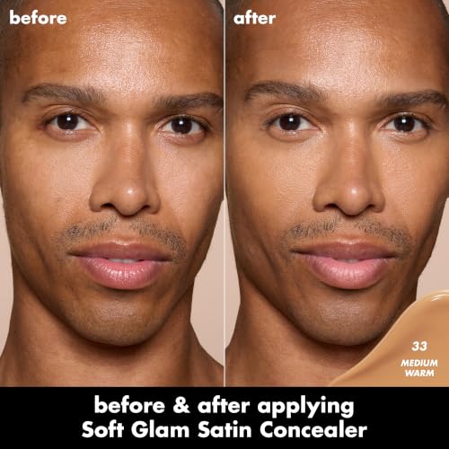 Image of e.l.f. Soft Glam Satin Concealer, Medium Coverage For Blemishes & Under-Eye, Crease-Resistant, Long Lasting, Vegan & Cruelty-Free, 33 Medium Warm