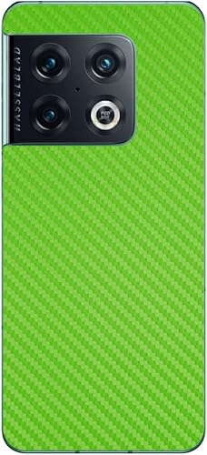Decalrus - Calcomanía protectora para el OnePlus 10 Pro 5G Celular Verde Fibra de Carbono Piel Skin Skin Sticker Cover Wrap CFonePlus10proGreen