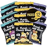 Royal Cheese Bites – 12 Beutel Low Carb Keto-Snacks - Sortiert – Ofengebackener Ganz Natürlicher Protein Snack - Gesunde Snacks für Kinder und Erwachsene – Low Carb Lebensmittel - Glutenfrei