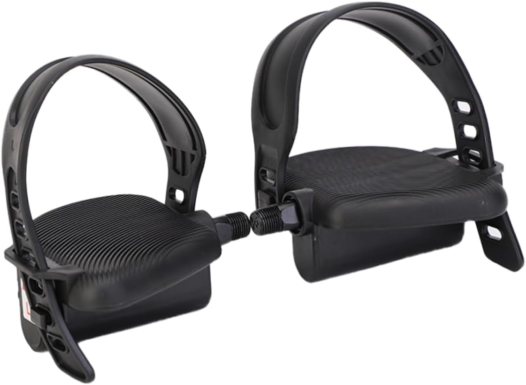Exercise Bike Pedals with Straps,Stationary Recumbent Bike Pedals,1Pair Spin Bike Pedal Replacement for Indoor Exercise Bike Accessory 1Pair