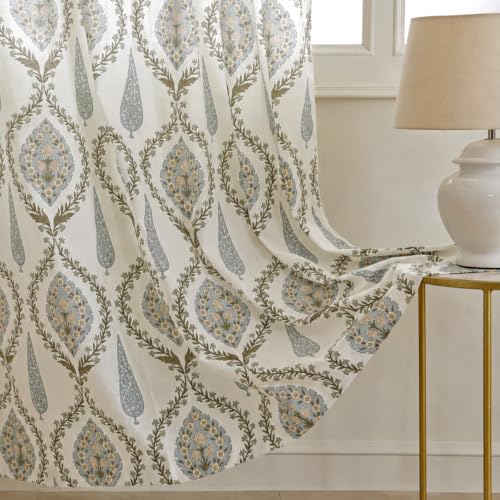 Image of Clasiko Cotton Sheer Curtain Set of 2 | 54x60 Inch /5 Feet | Aqua Sage