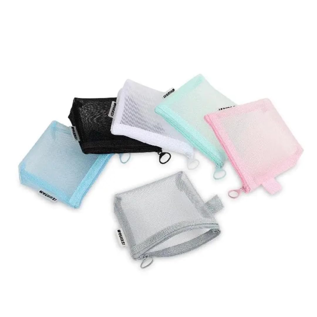 Nylon Mesh Cosmetic Mini Bag with Mini Zipper Odourless Waterproof Makeup Lipstick Organiser Small Travel Pouch Multipurpose-image-12