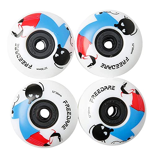 image for FREEDARE Skateboard Wheels with Bearings 52mm, Skateboard Trucks, Skat