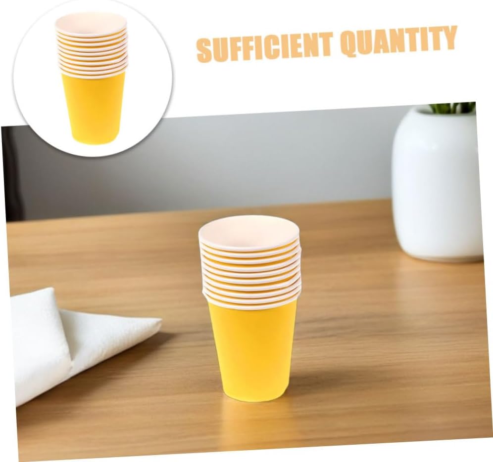 50pcs Thickened Disposable Paper Cups Set Colored DIY Party Cups for Hot and Cold Drinks Festive Rainbow Drinking for Birthday Holiday and Event Supplies