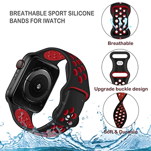 Elaikement Compatible For Apple Watch Band 45Mm 44Mm 42Mm 49Mm 41Mm 40Mm 38Mm Women Men, Breathable Silicone Sport Bands Replacement Strap For Iwatch Band Series 8/7/6/5/4/3/2/1/Se/Ultra - 4Pack #TOP1