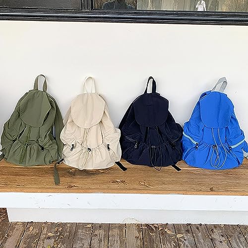Mochila de gran capacidad con diseño plisado y cierre de cordón seguro para niñas 7