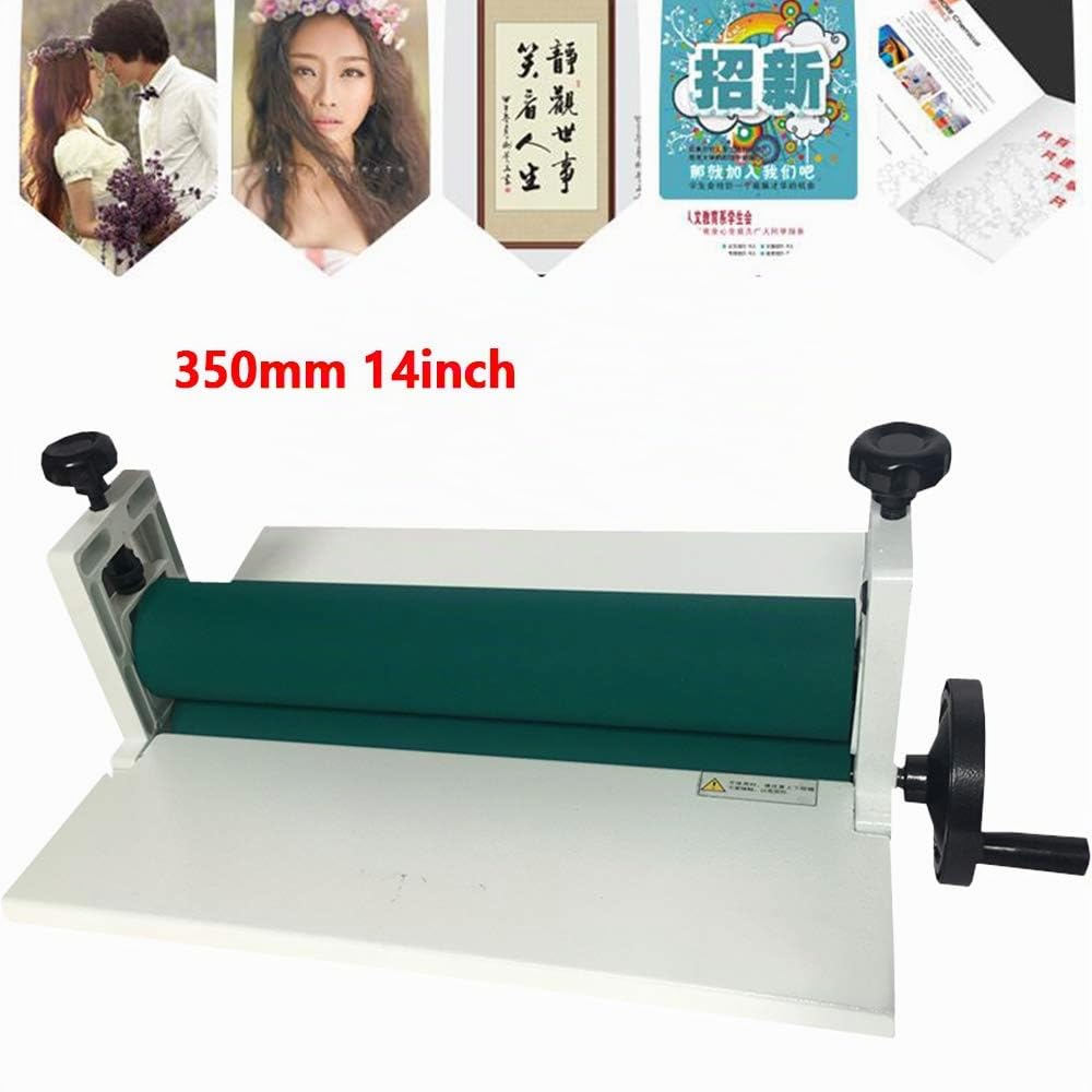 Laminadora Manual en Frío (35 cm de Ancho, 1,2 cm de Grosor) - Máquina de Laminación Con Rodillos y Manivela Para Pintura Fotográfica e Invitaciones