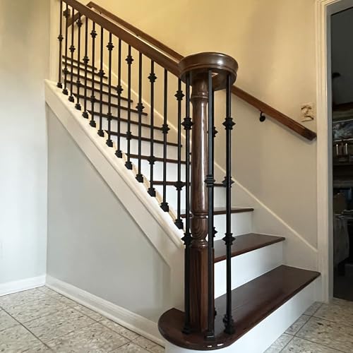 Affordable Stair Parts Double Knuckle Iron Balusters – Contractor Pack of 10, 1/2" x 44" Stair Spindles, Metal Wrought Iron Stair Railing Balusters Satin Black Finish by Affordable Stair Parts - Used condition - Image 7