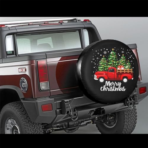 Image of Merry Christmas Truck Spare Tire Cover for Rv Trailer Camper- Cute Xmas Winter Waterproof Wheel Protectors Cover Universal Fit for Truck SUV Travel New Year Outdoor-15 inch