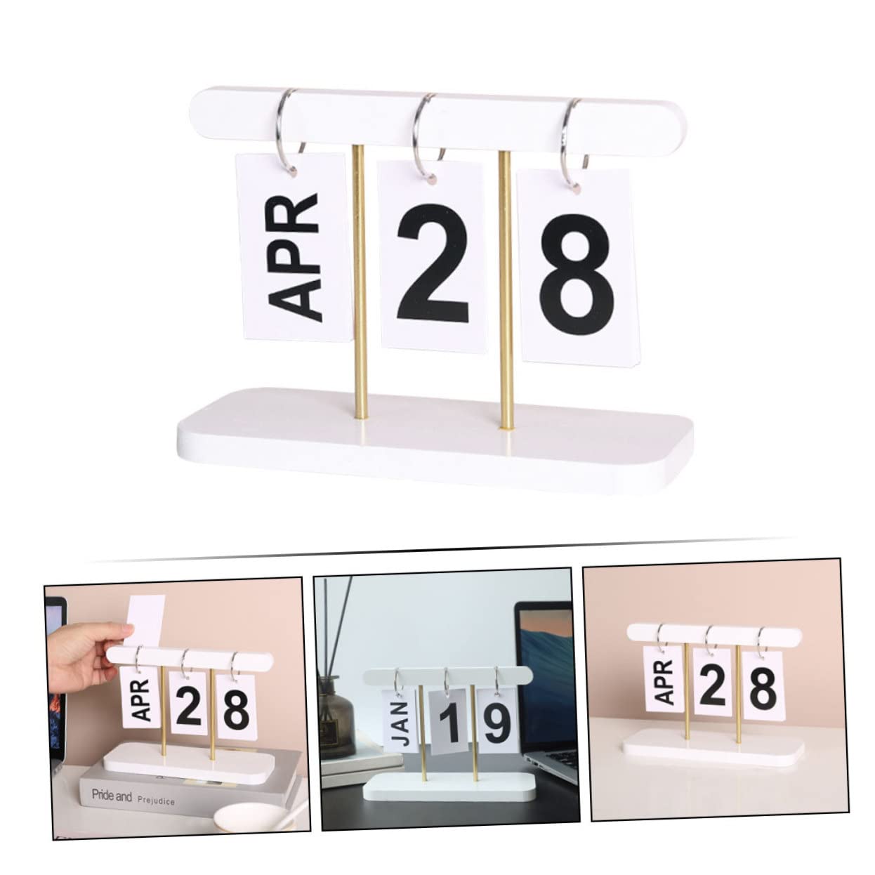 SEWACC 4stücke Tischkalender Für Schreibtisch Wiederverwendbarer -kalender Im Modernen Design Und Dekoration Für Zuhause Oder Büro Für