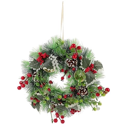 Cabilock Christmas Candle Wreath Decor Xmas Candle Rings Festive Centerpiece Garland for Home Shop Hotel Charming Holiday Decoration