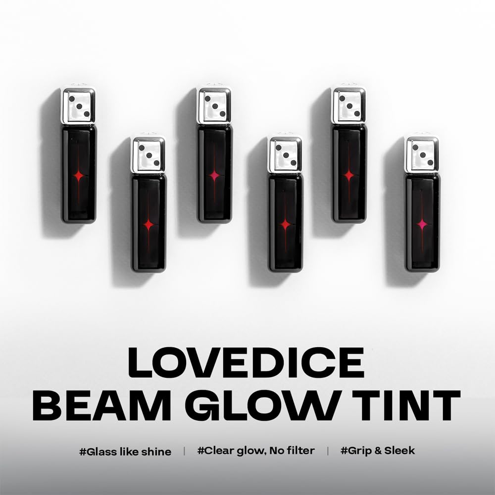 Lovedice Beam Glow Makeup Lip Tint | Glassy Lip Tint with 6 color shades, Long-lasting * Hydration Lip Gloss Effect