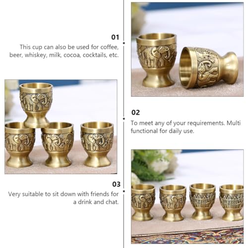 1 Unidade Taça De Vinho Retrô Copos De Uísque De Bronze Copos De Tiro Antigos Cálices Ornamentados D