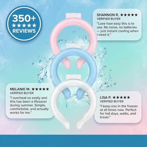 The ChillWrap Ice Ring, ChillWrap Freezes Under Tap Water, Reusable, Hands-Free, Flexible and Comfortable, Easy to Store, Ideal for The Sweltering Heat and Humid Summer (White) - Image 3