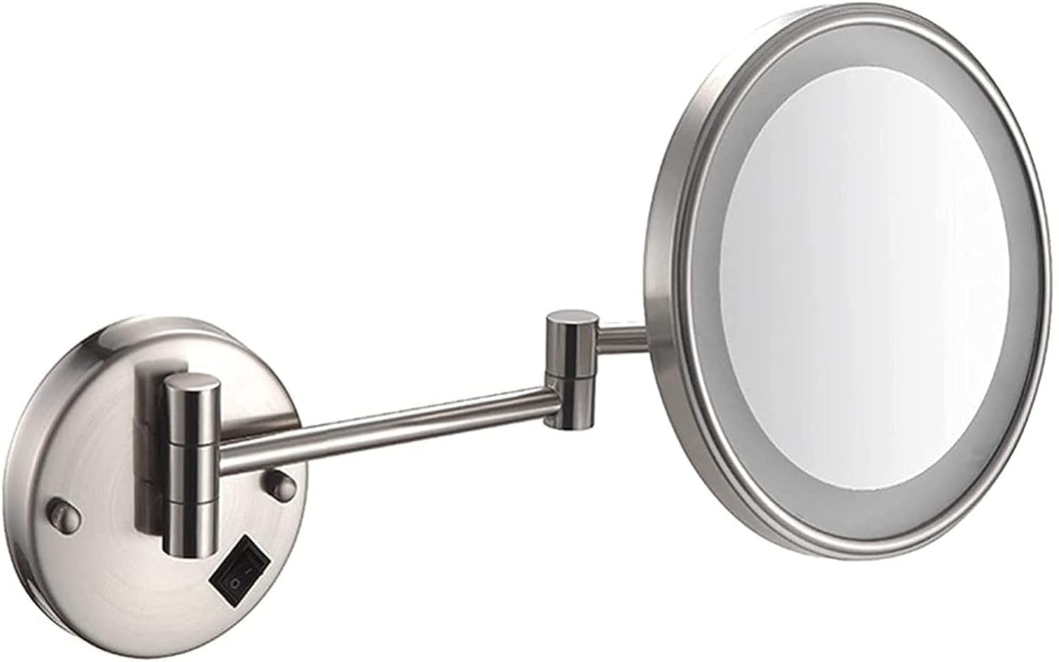 Specchio per Trucco a Parete con ingrandimento 3/5/7/10X, Specchio cosmetico ingranditore Illuminato da 8 Pollici con luci LCD, Versione di aggiornamento Specc