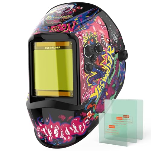 Image of YESWELDER Large View Auto Darkening Welding Helmet, Blue Light Blocking, 1 /1 /1 /1 True Color Solar Powered Welder Hood Mask with 4 Arc Sensors, Wide Shade 3 /5-9 /9-13 for TIG MIG ARC Cut and Grind